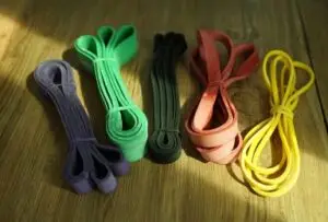 Fit Simplify resistance loop exercise bands, a core home gym essential for beginners building strength.