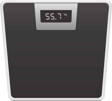 An weight scale used for data-driven fitness progress tracking and measuring body weight fluctuations.