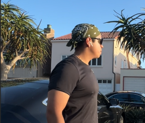 Runner wearing a bandana for sweat control. 