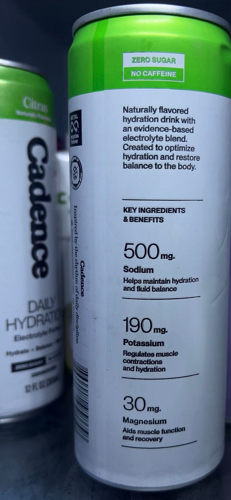 Cadence Hydration: Stop Muscle Cramps and Recover Efficiently Cadence RTD can hydration ingredients and benefits